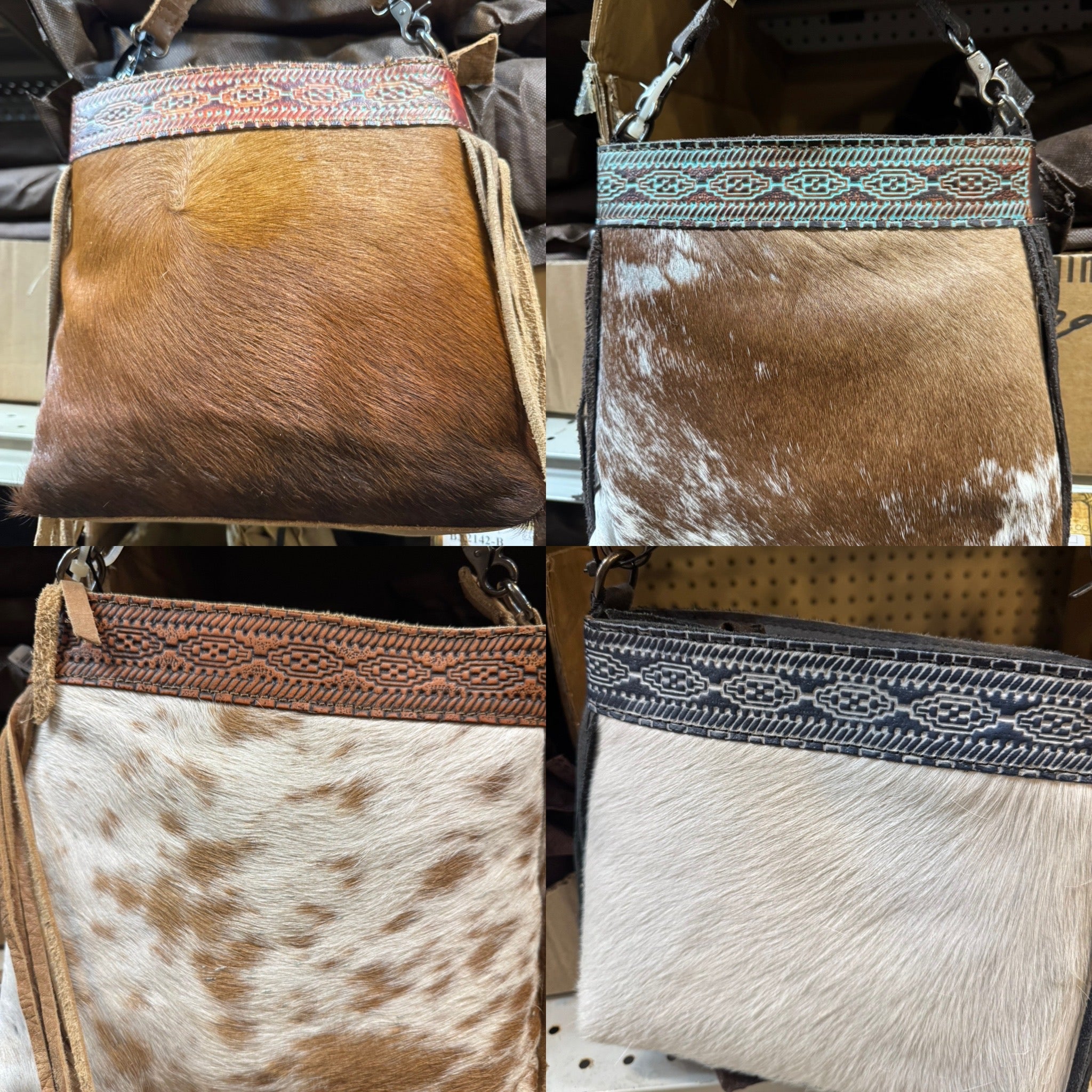 Aztec Line Fringe Crossbody Purse