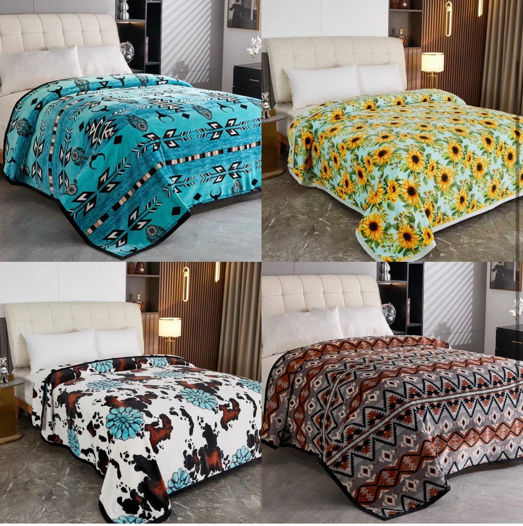 Random Assortment of 5 Super Plush Blankets
