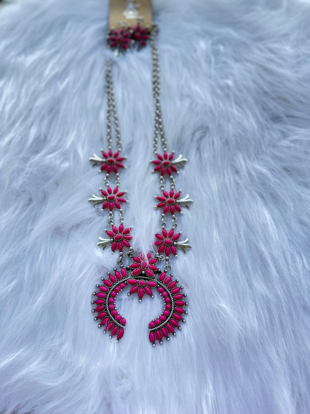 Squash blossom necklace and earring set