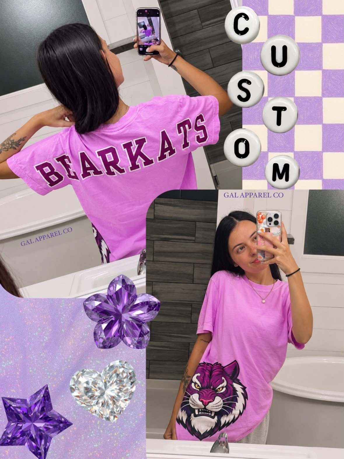 Bearkats custom varsity back tee or crewneck