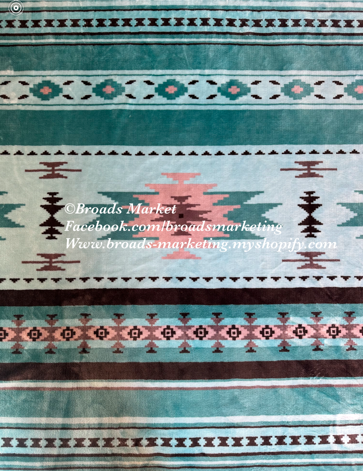 Light Blue Piper Aztec Super Plush