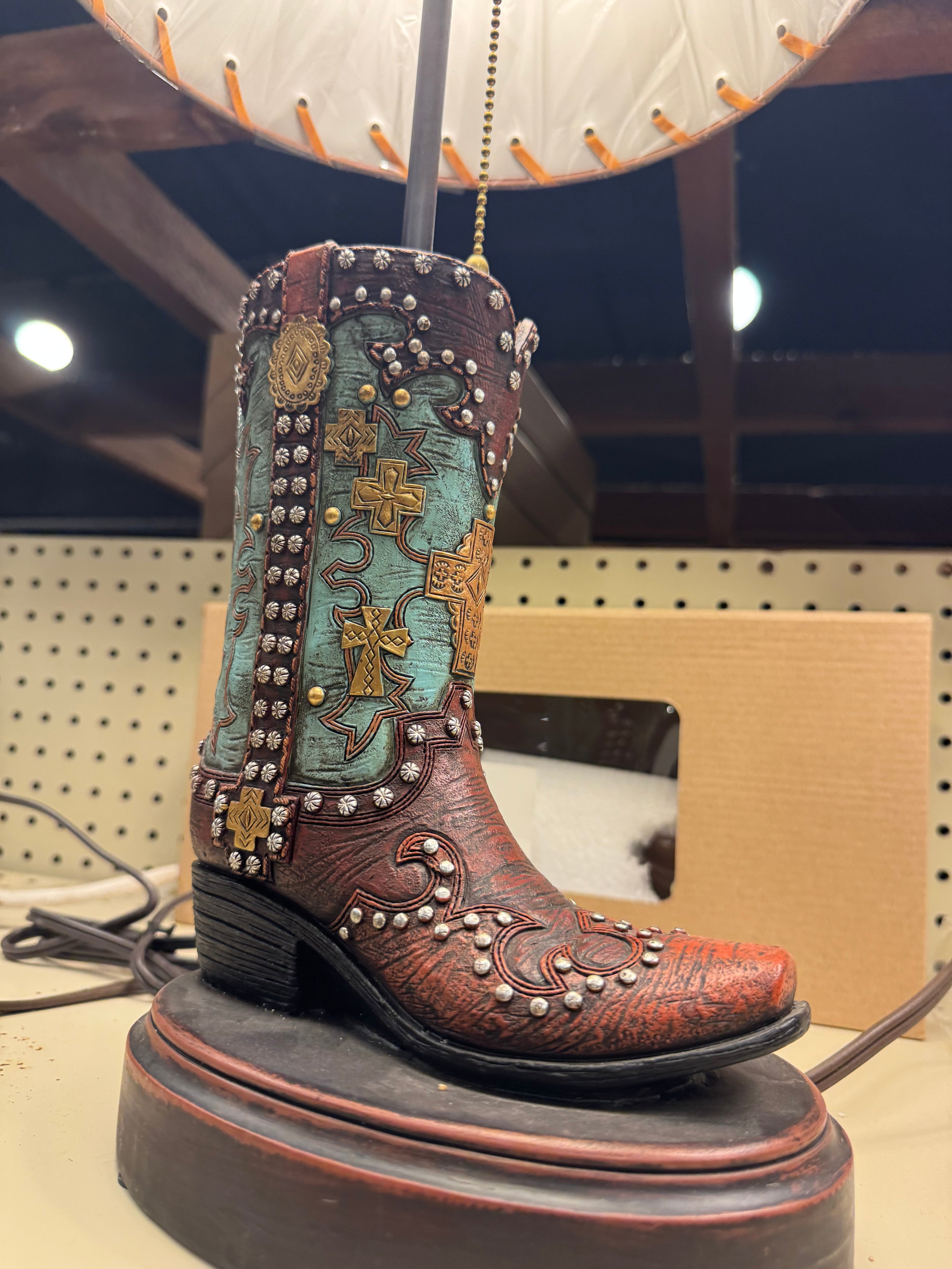RA1072 Teal Studded Boot Vase