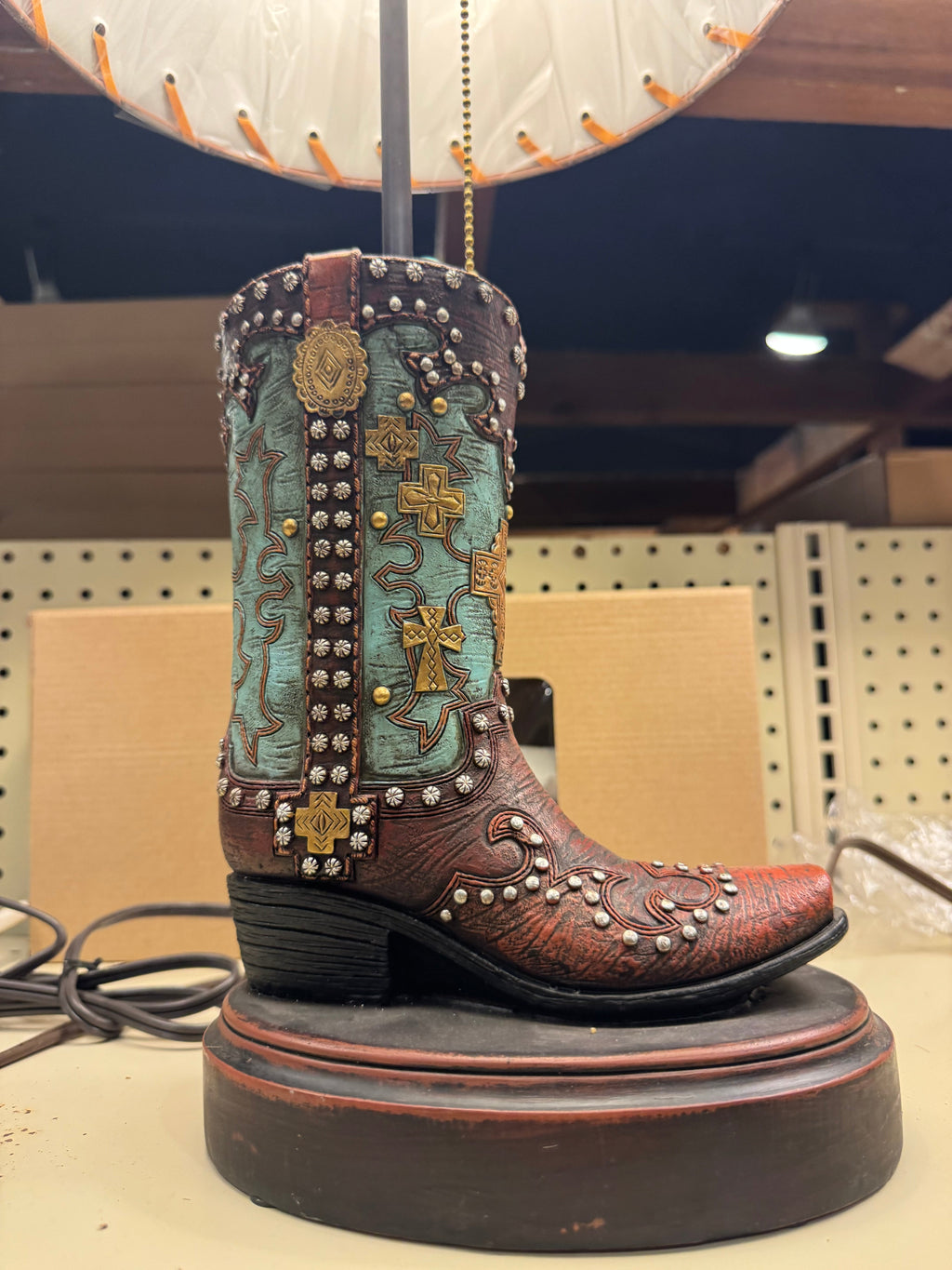 RA1072 Teal Studded Boot Vase