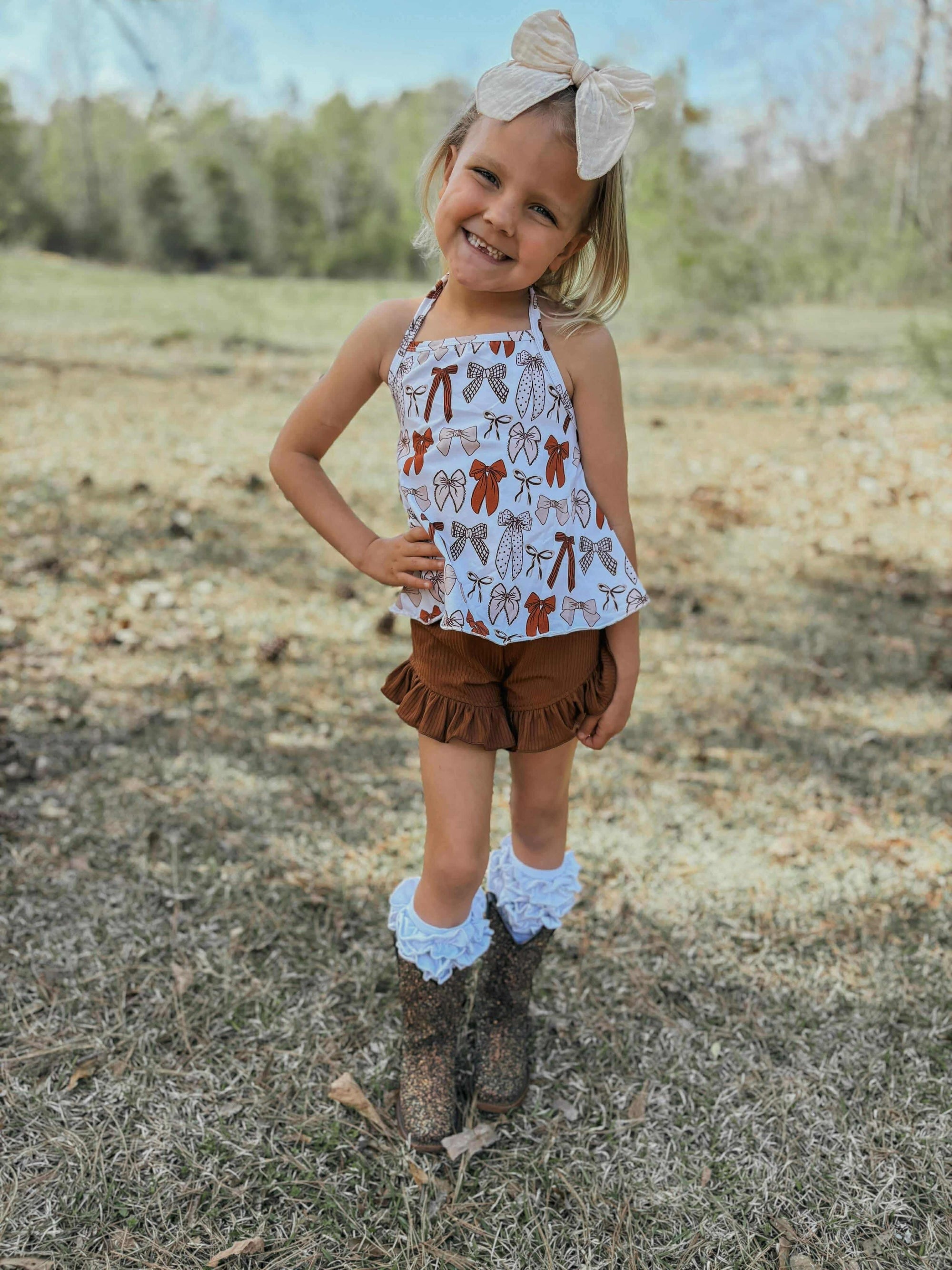 Brown Bows Swing Top
