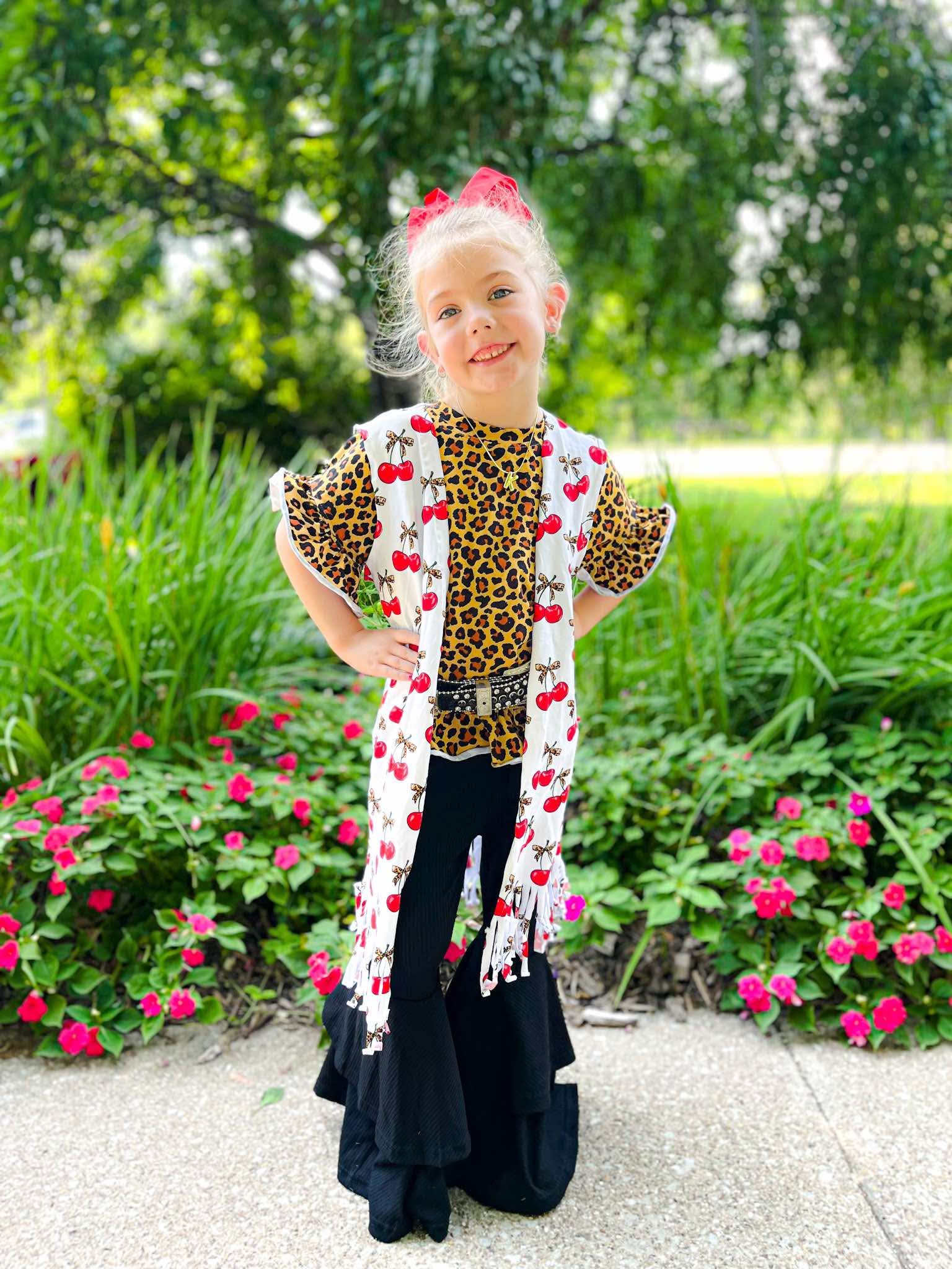 Cheetah ruffle top