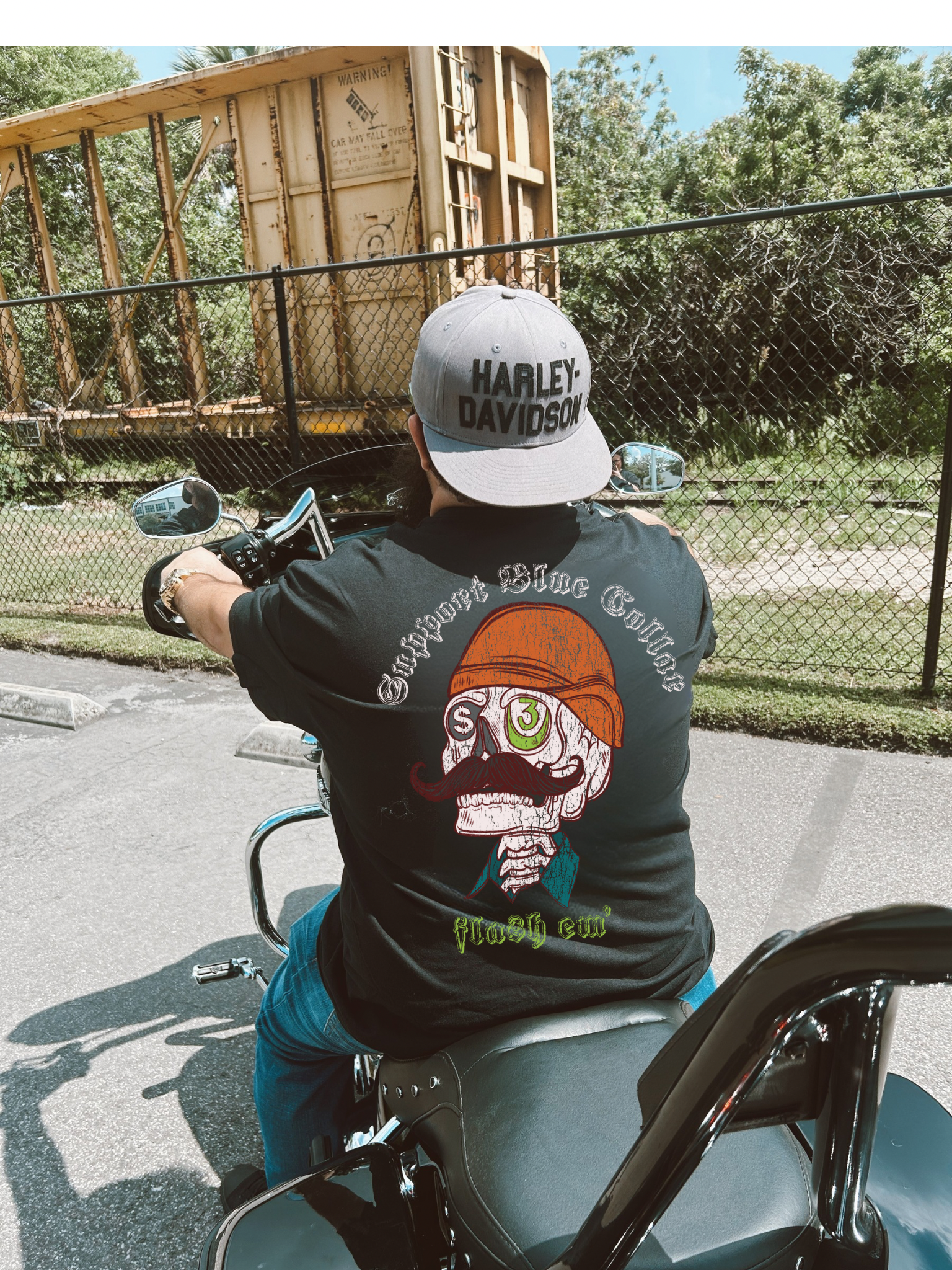 Blue Collar Flash Em tee