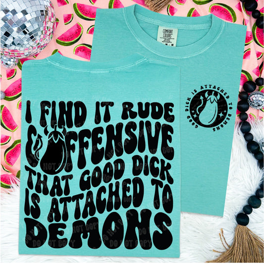 Good Dick is Attached to Demons Comfort Colors Tshirt