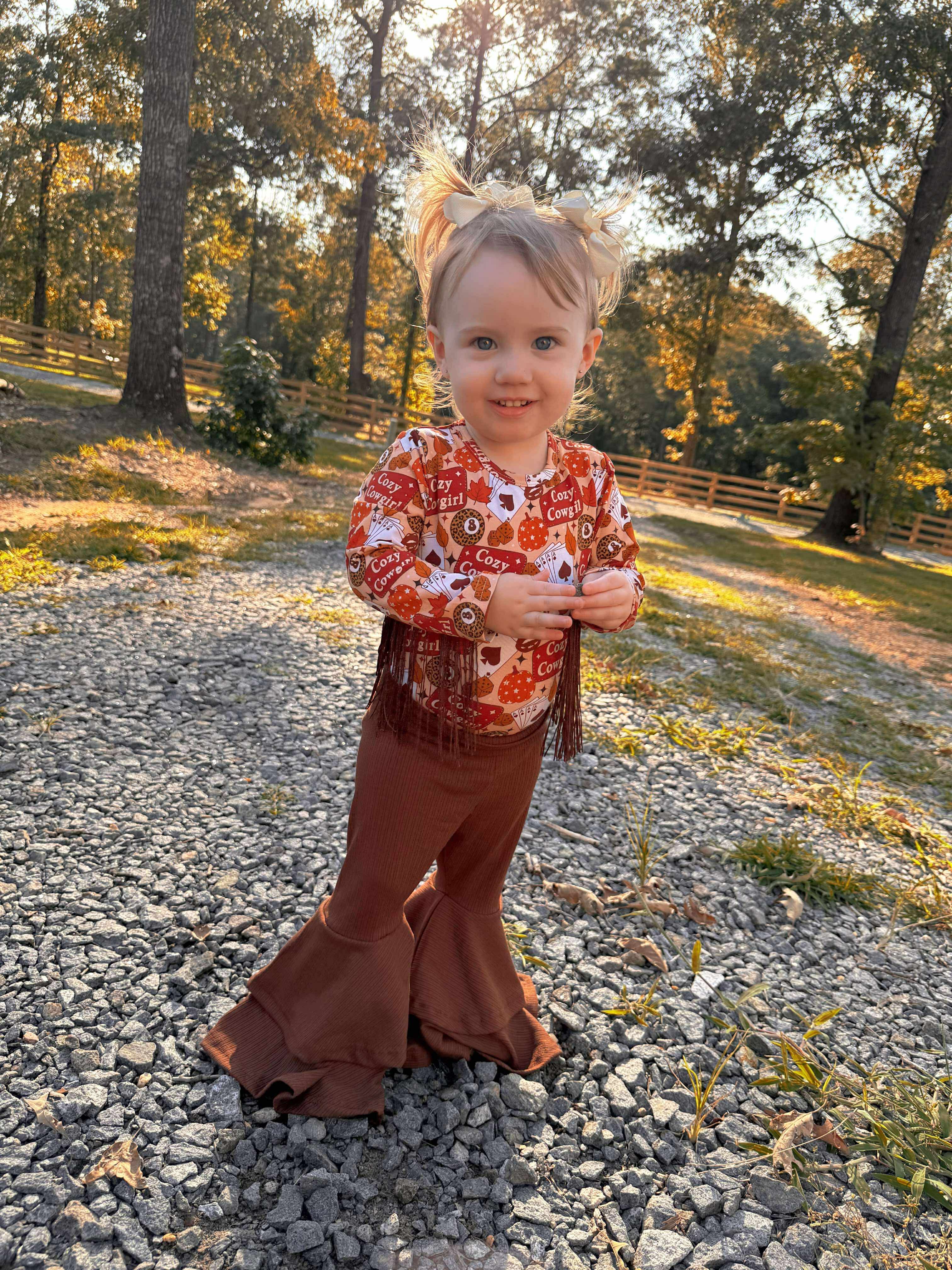 Cozy Cowgirl Fringe Leo/Top