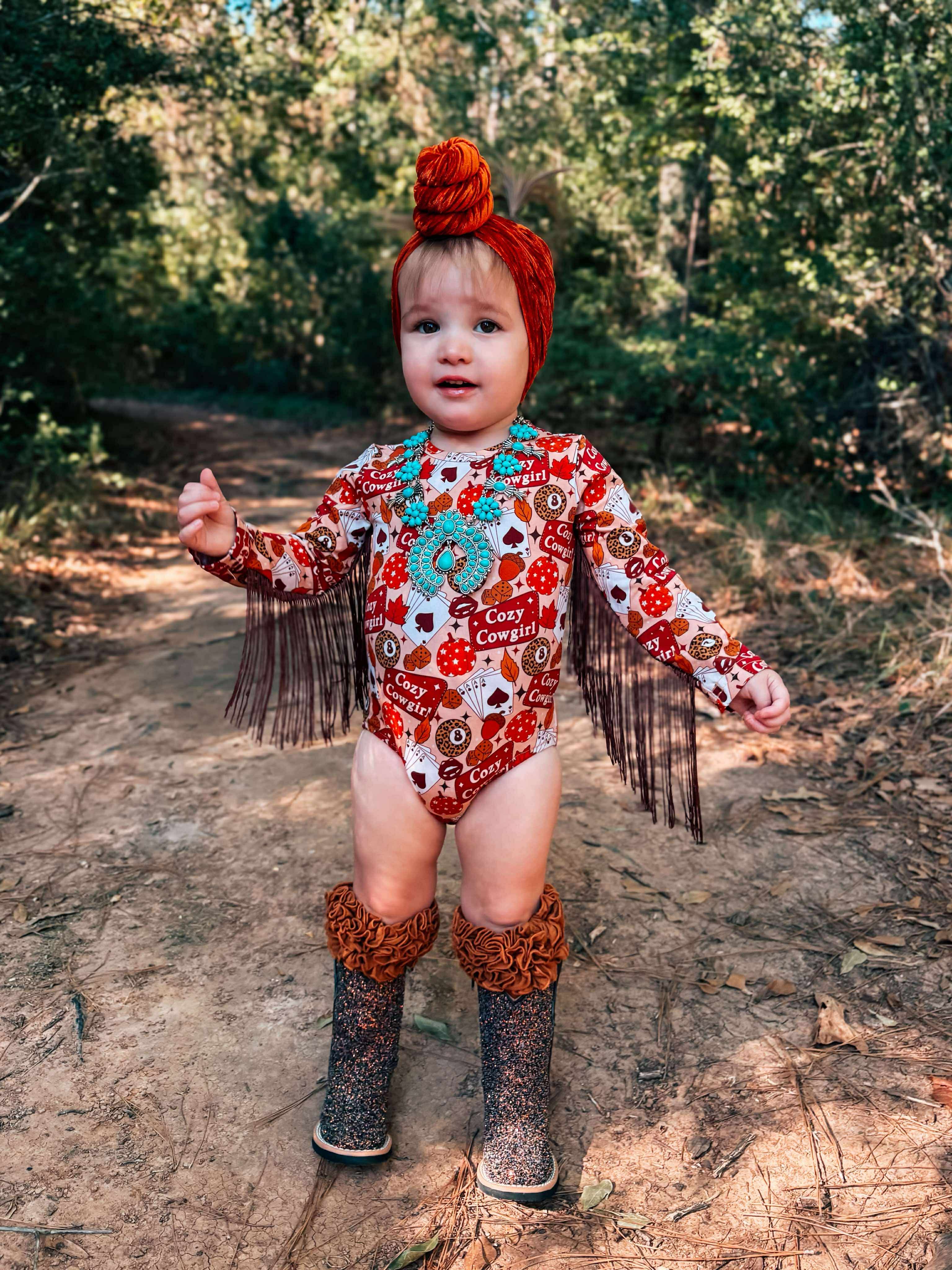 Cozy Cowgirl Fringe Leo/Top