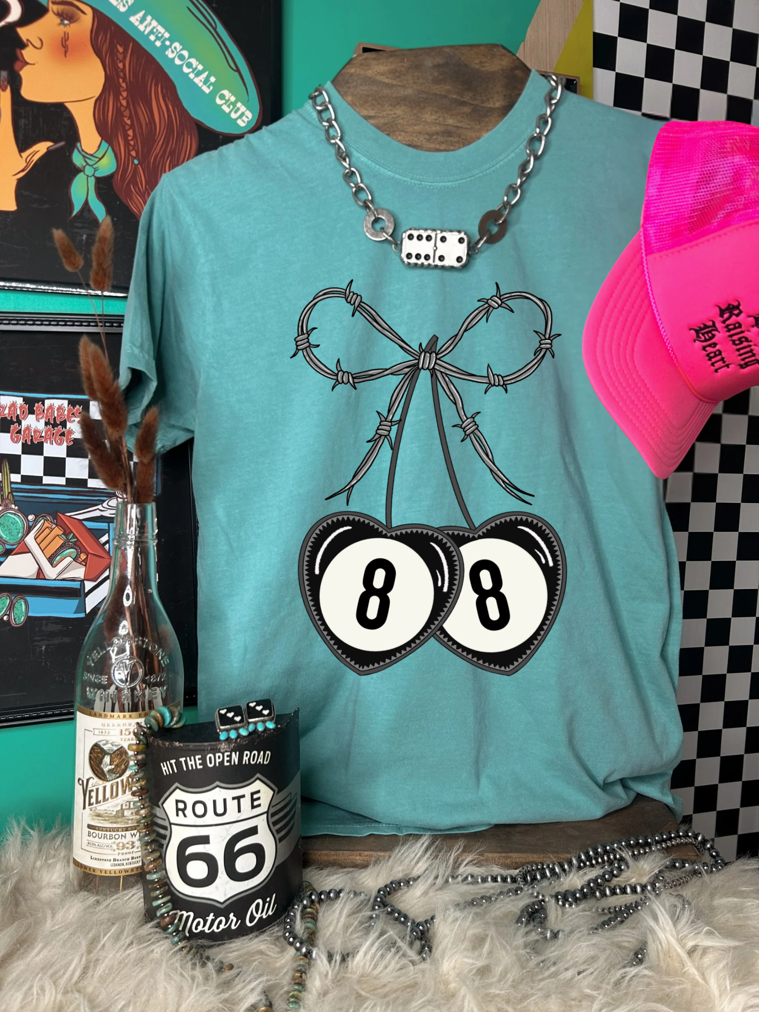 Barbed wire Cherry Tee