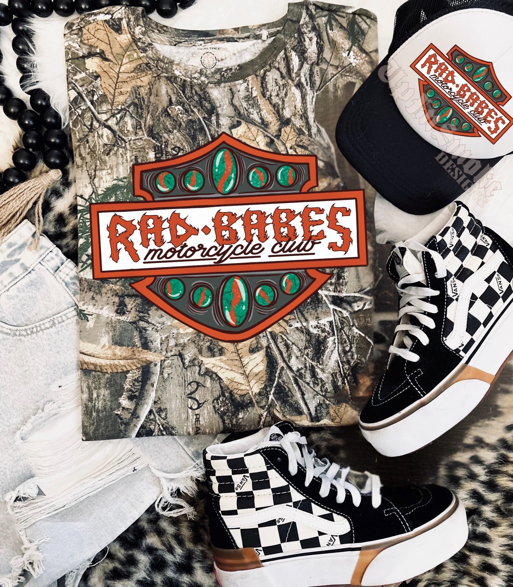 Rad Babes Moto Club Camo Tee