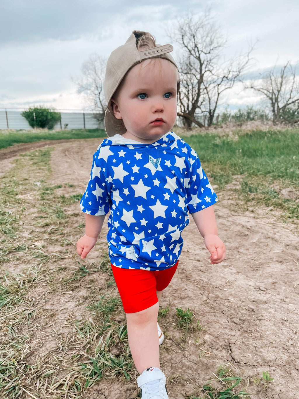 Star Spangled Cutie Bamboo Hooded Top