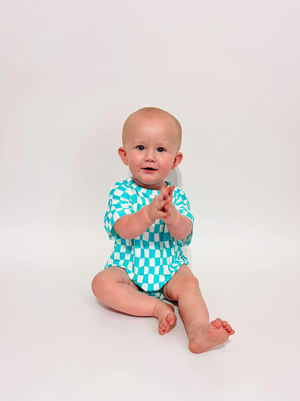 Wavy Checks Oversized Bamboo Romper