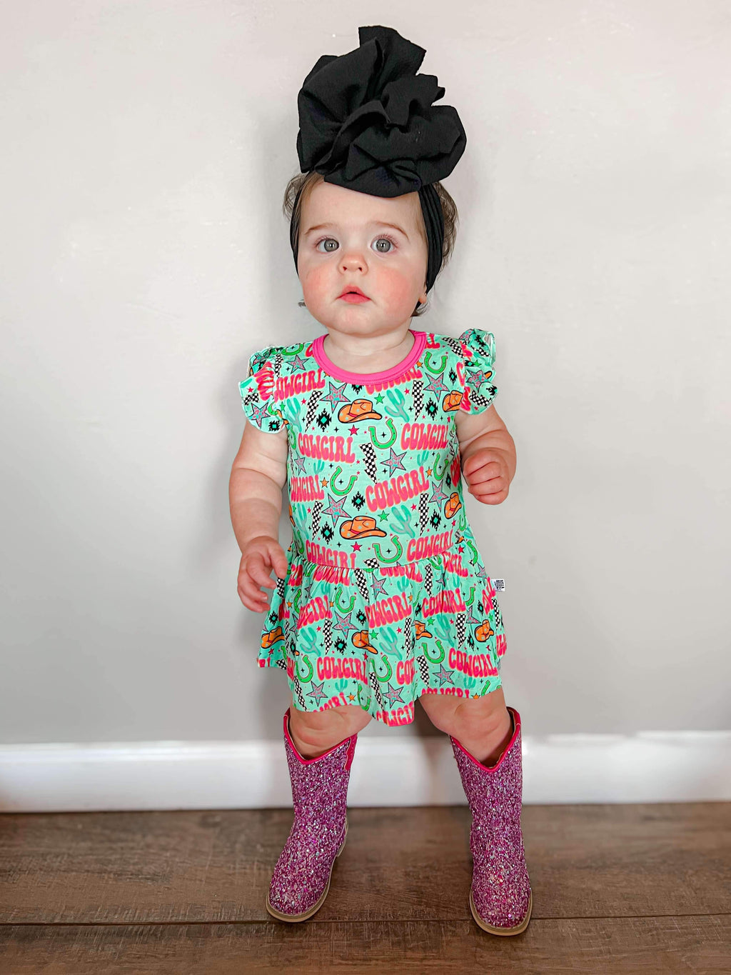 Neon Cowgirl Bamboo Skirted Romper