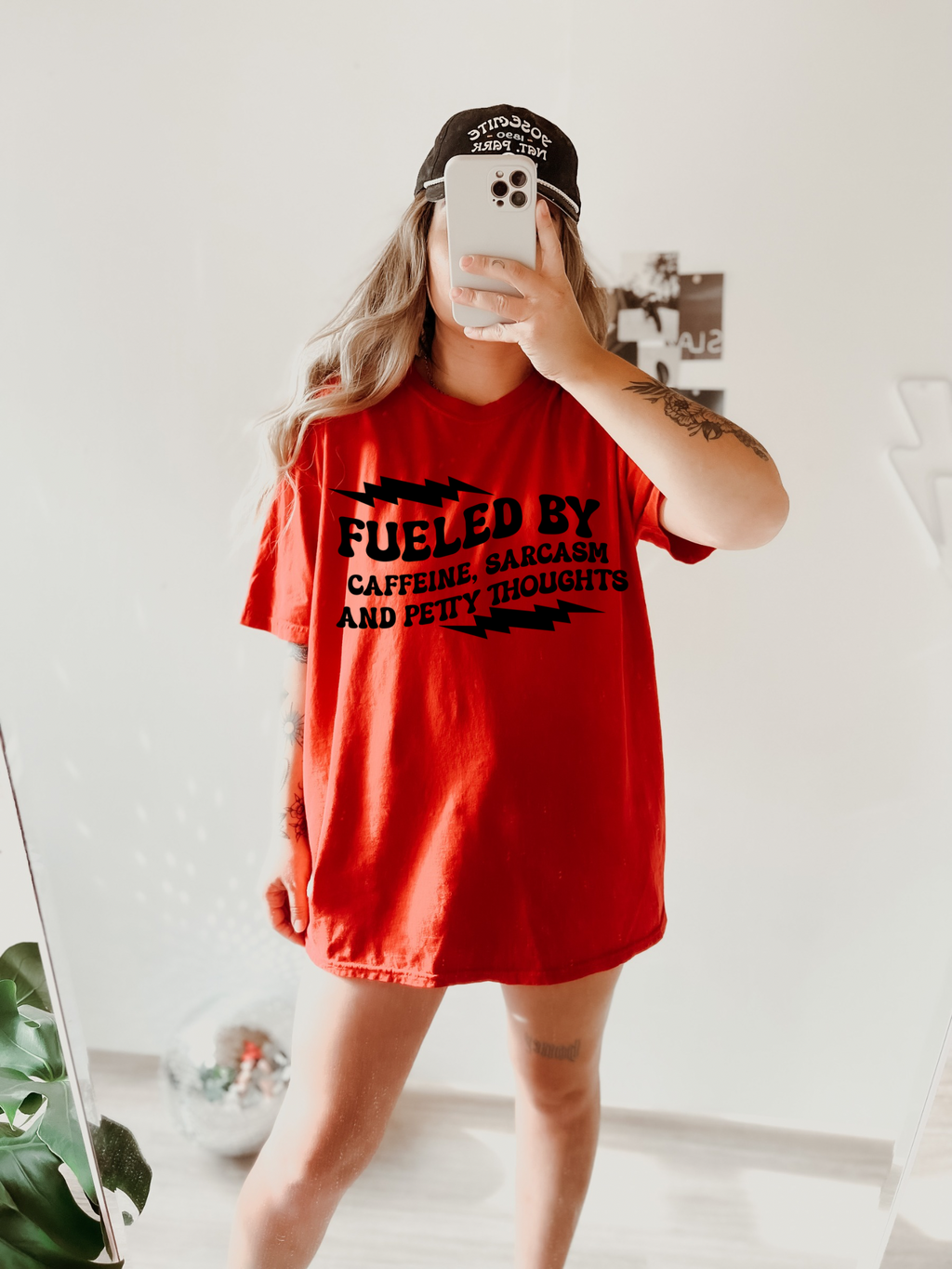 Fueled By Caffeine, Sarcasm, & Petty thoughts tee