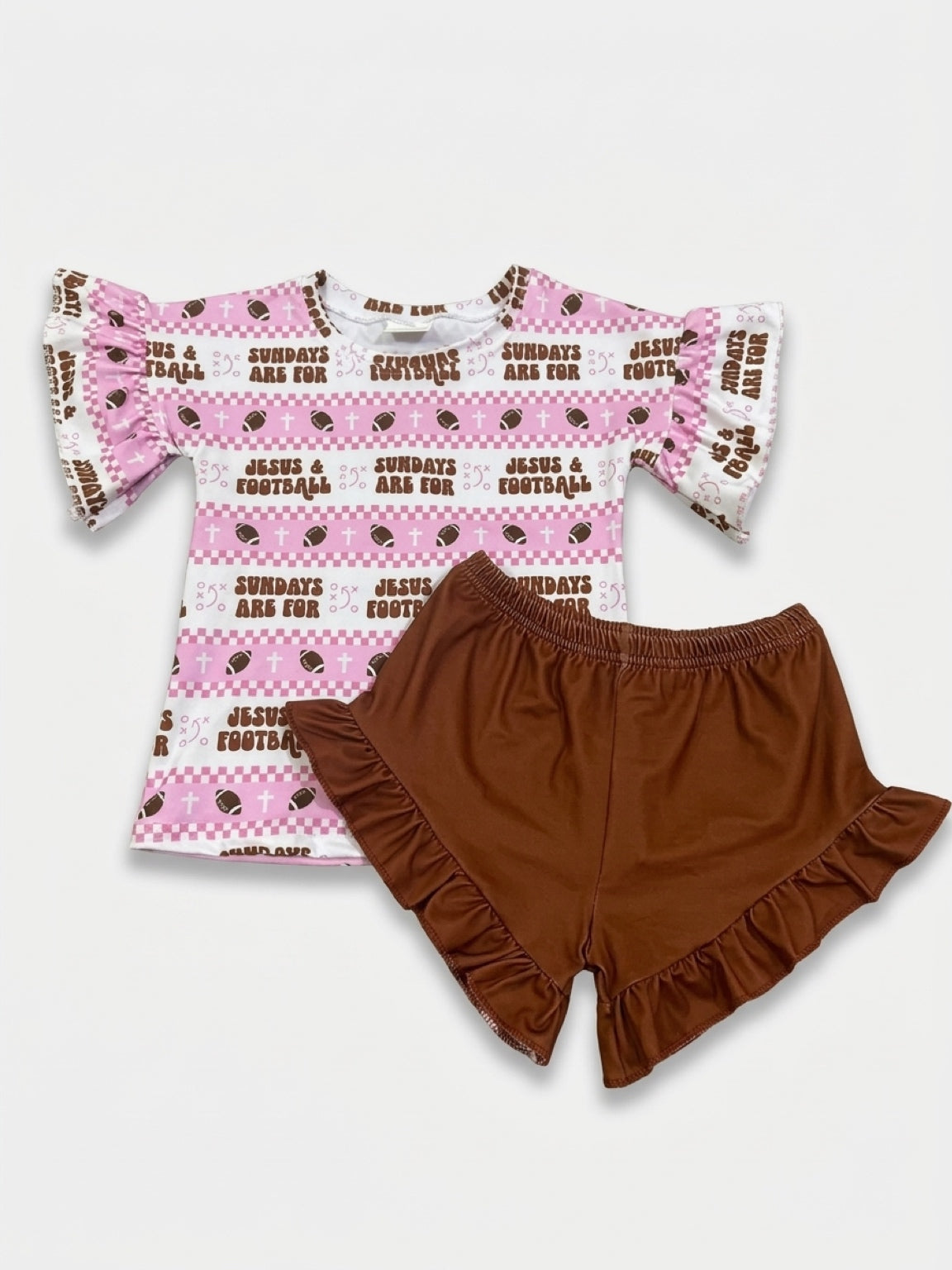 Sundays are for football and jesus ruffle set