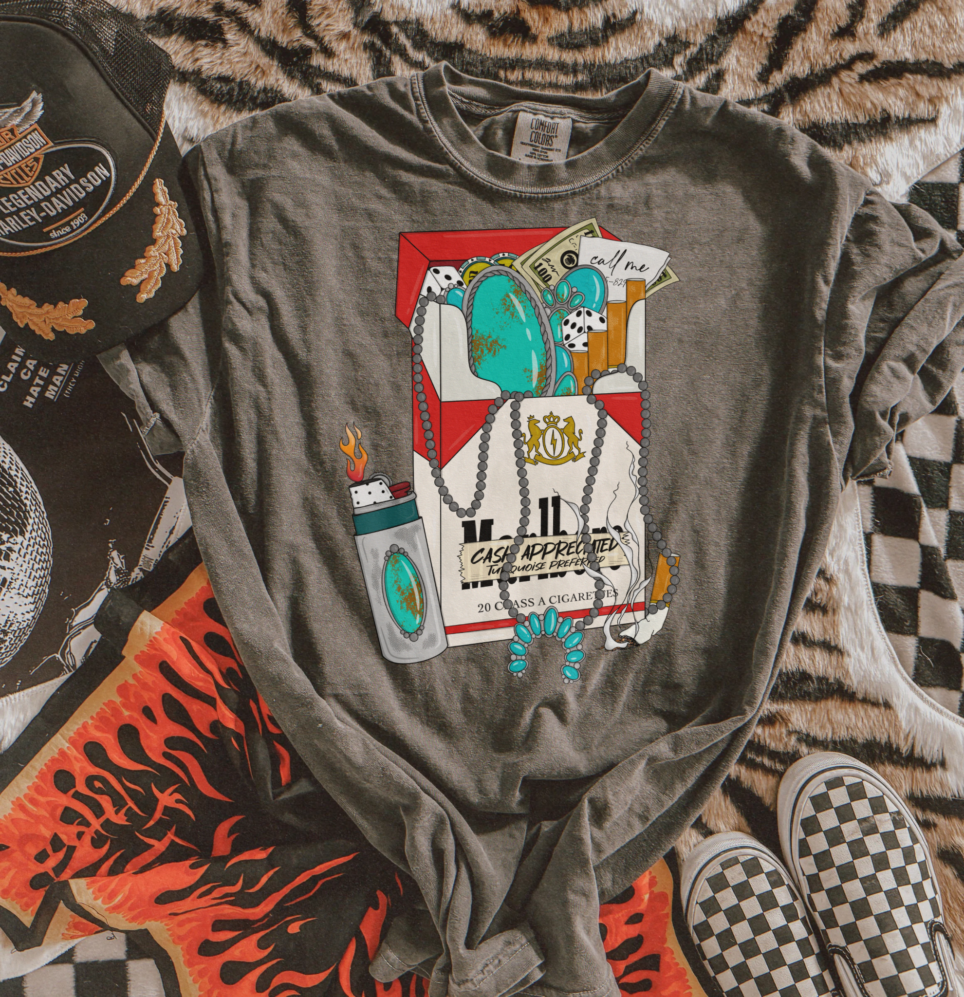 Turquoise Cigarette Box tee