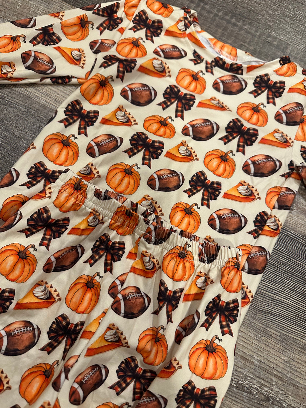 Footballs and pies two piece ruffle set