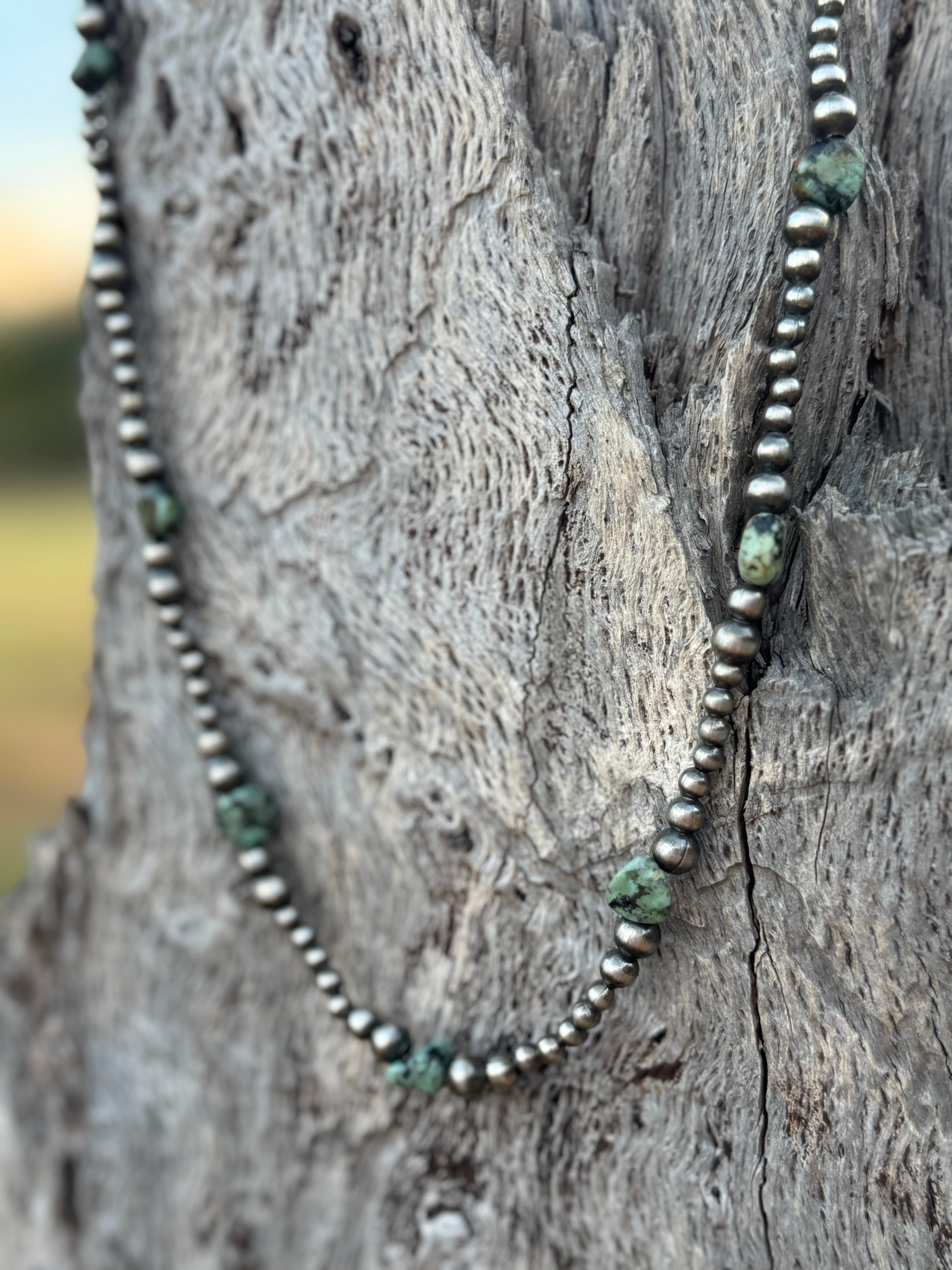 Sterling Silver Turquoise Beaded Necklace