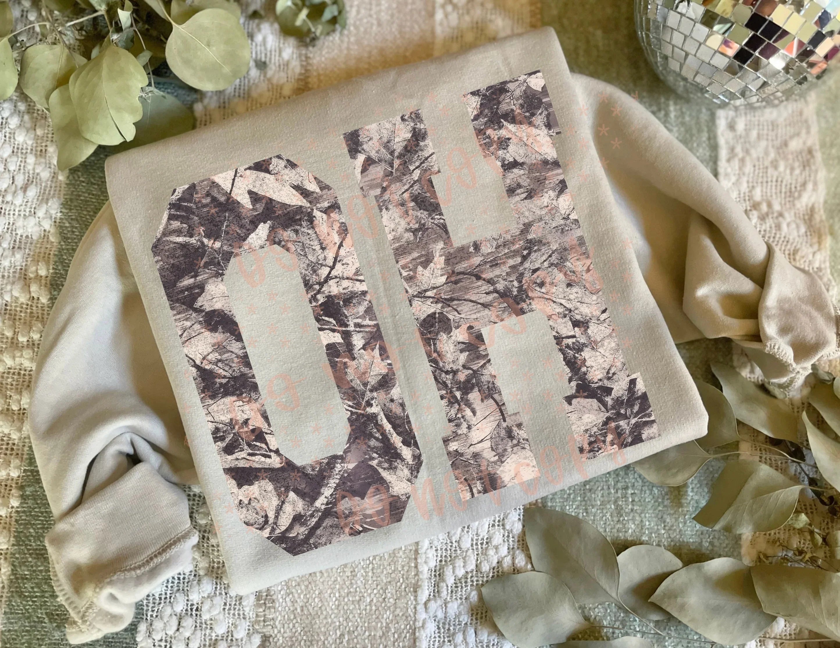 Trendy camo OH tee or sweatshirt