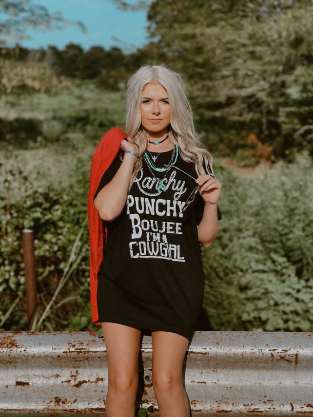 Sassy Punchy Boujee I’m a Cowgirl Shirt – Graphic Tee, Long Sleeve & Crewneck.