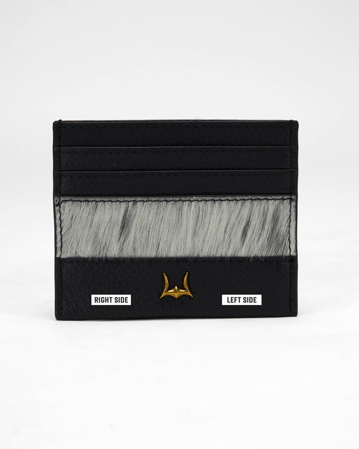 Loyal West SHELL CARD HOLDER IN BLACK & WHITE COWHIDE