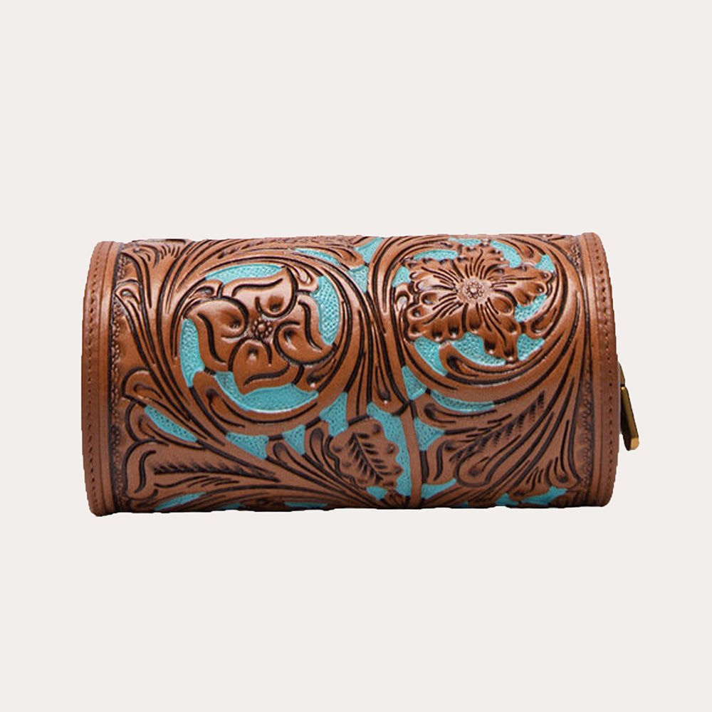 Loyal West Canyon Jewellery Case Handtooled Leather - Whiskey & Water