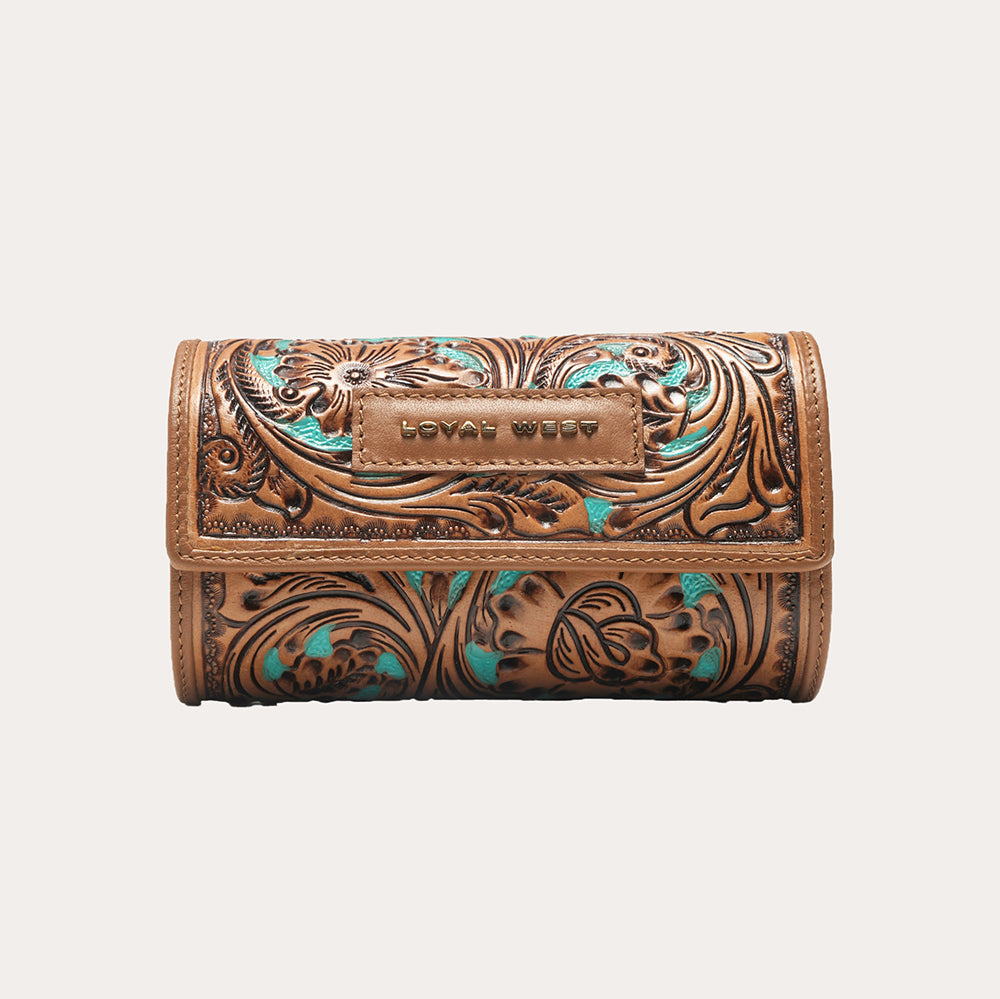 Loyal West Canyon Jewellery Case Handtooled Leather - Whiskey & Water