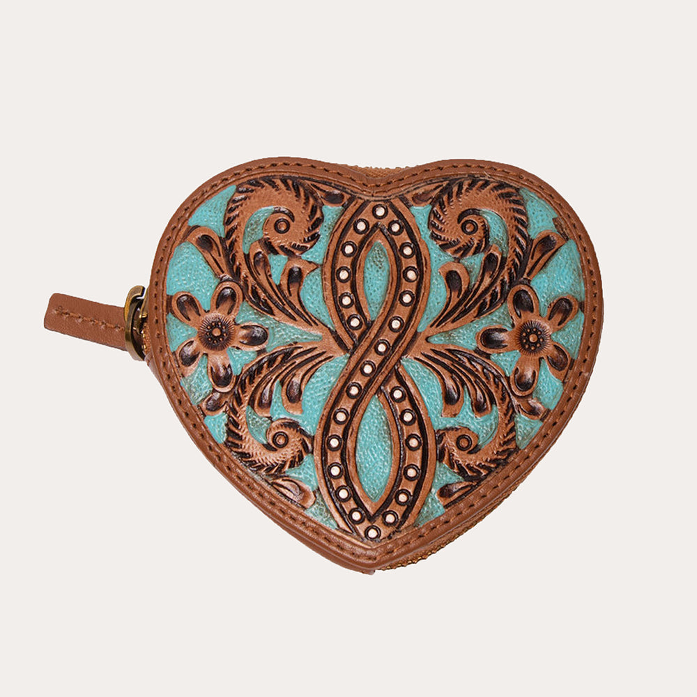 Loyal West Cupid Coin Pouch Handtooled Leather - Whiskey & Water