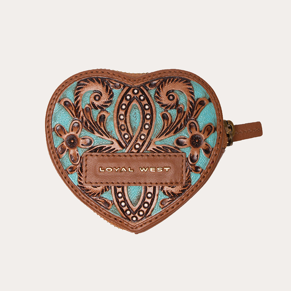 Loyal West Cupid Coin Pouch Handtooled Leather - Whiskey & Water
