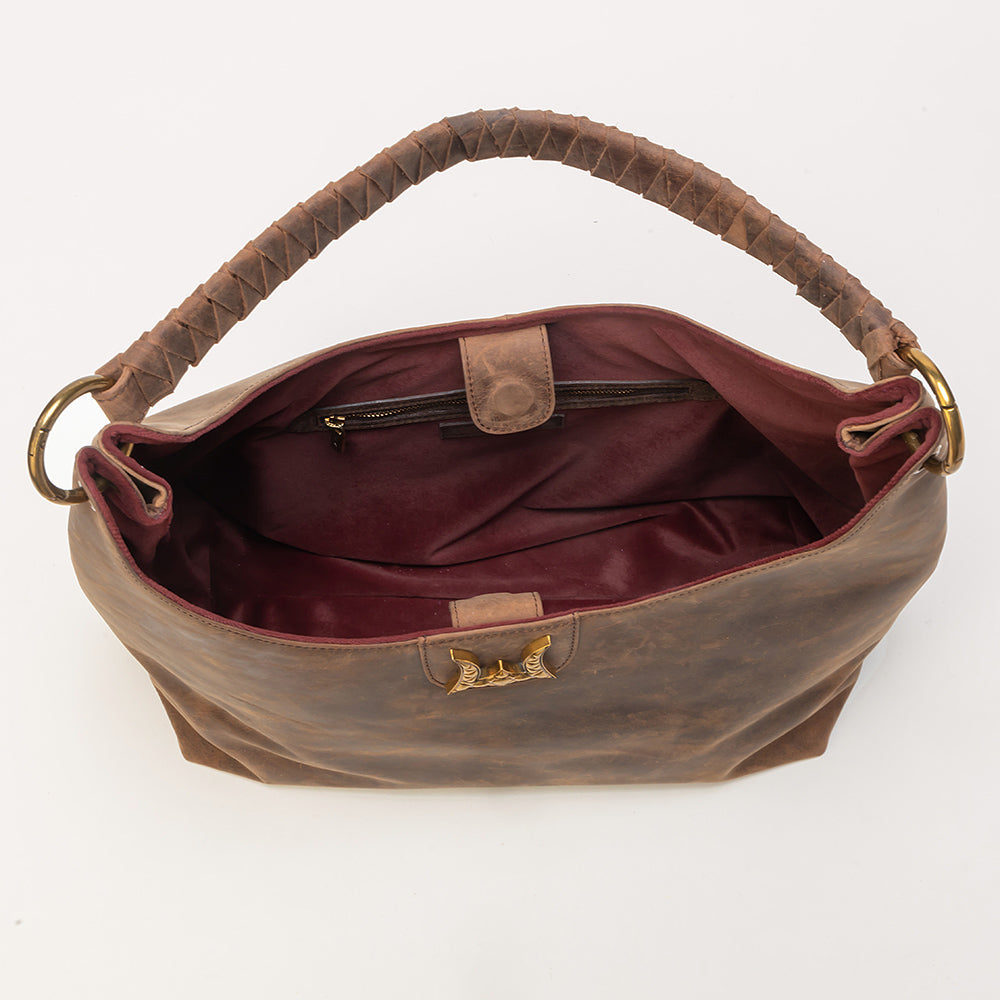 Lw Large Purse In Brunette Leather