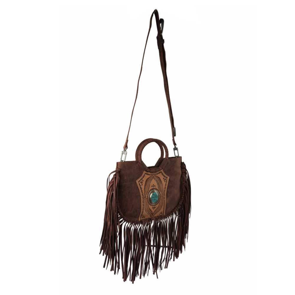 Sedona Tassle Bag - Oiled Ruby Leather