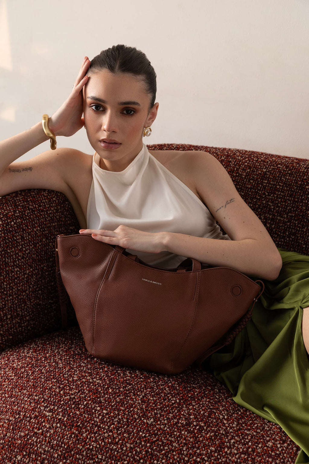 Mira & Moss Valencia Wing Tote - Chestnut