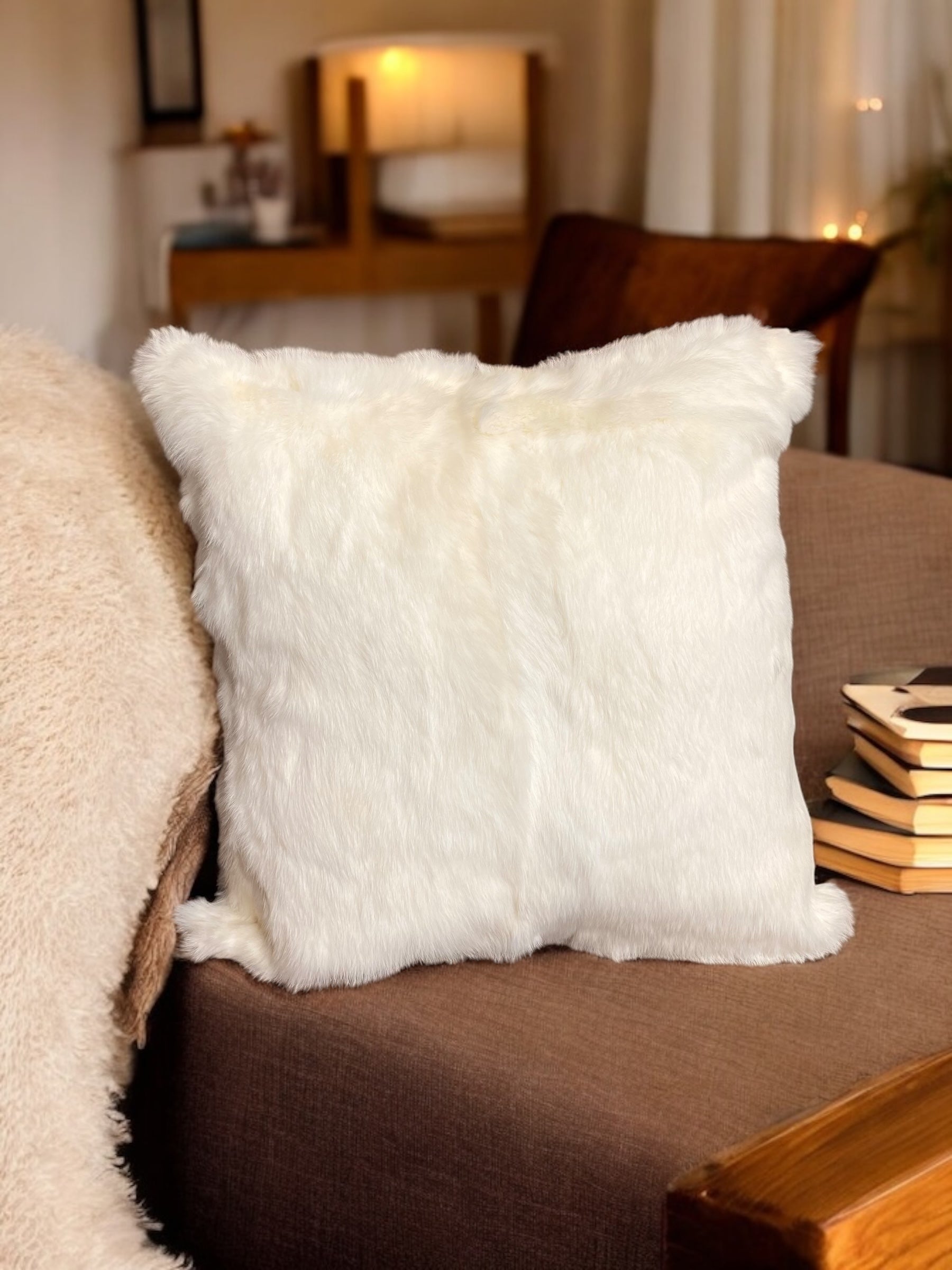 18" White Rabbit Pillow