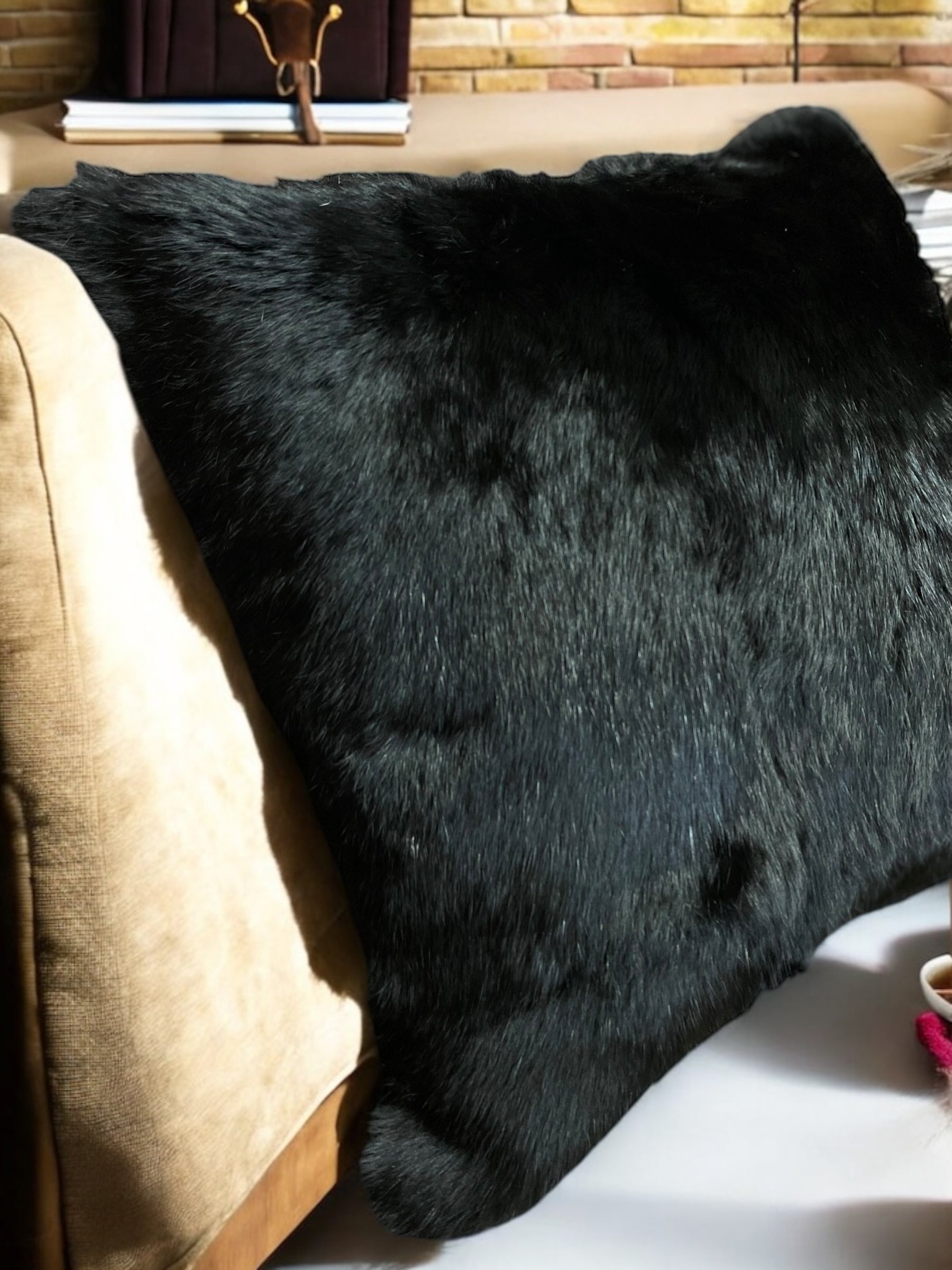 18" Black Rabbit Pillow