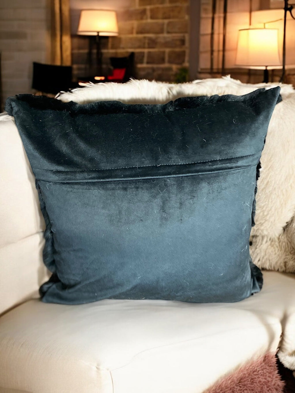 18" Black Rabbit Pillow