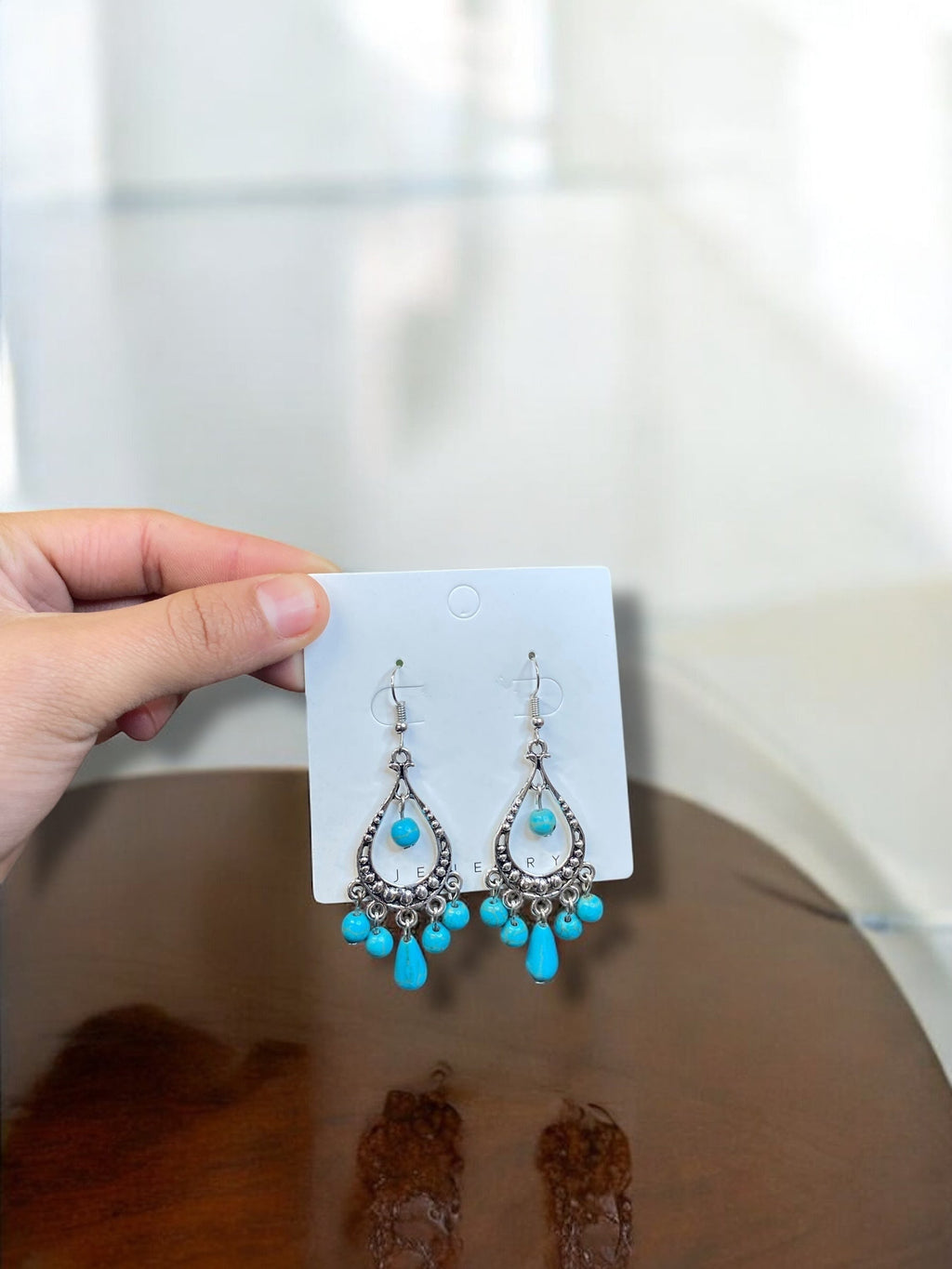 Bohemian Sterling Turquoise Silver Earrings