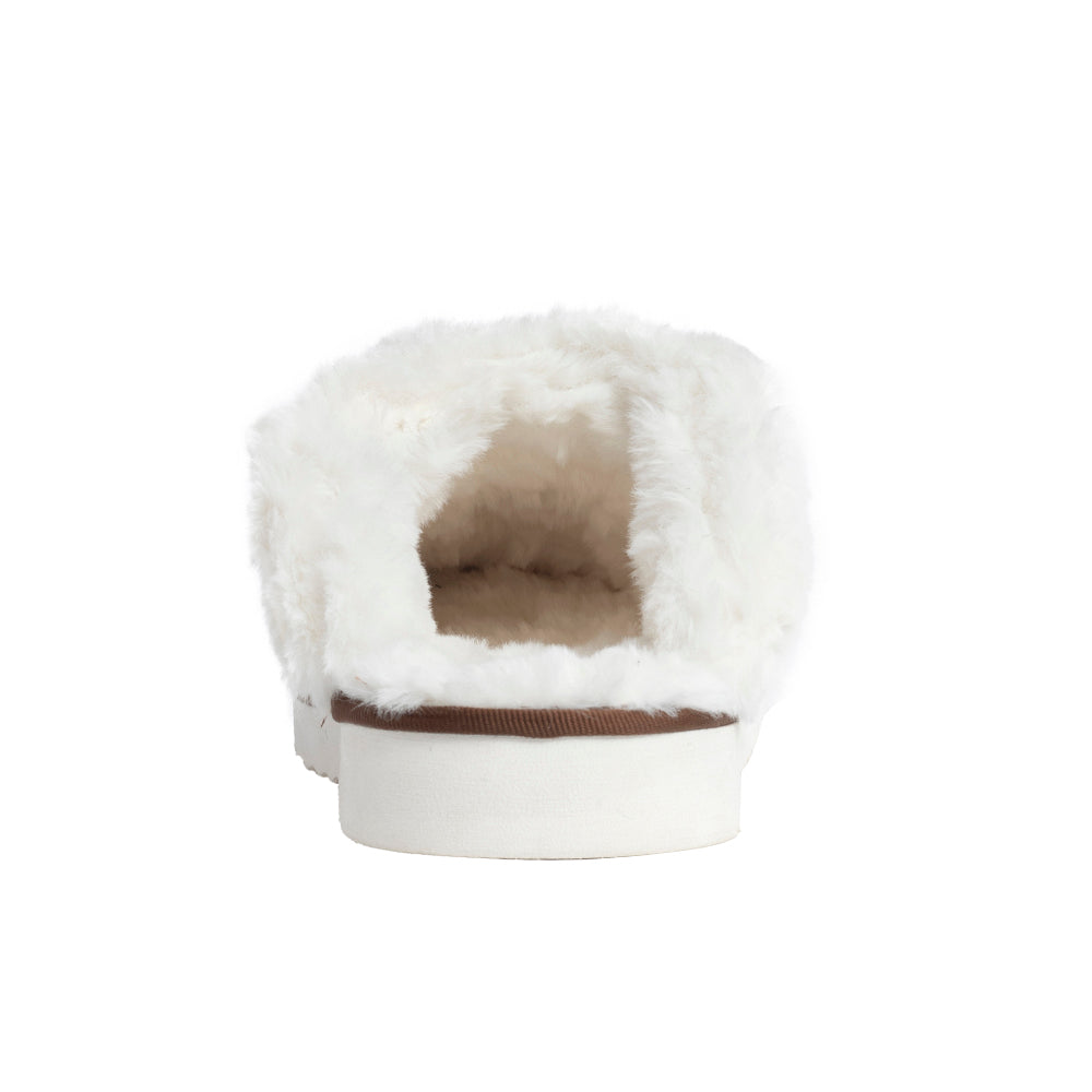 Myra Alamosa Tan Fur-Lined Hairon Leather Slippers for Women Winter Indoor Comfort, Soft Sole, Western Style