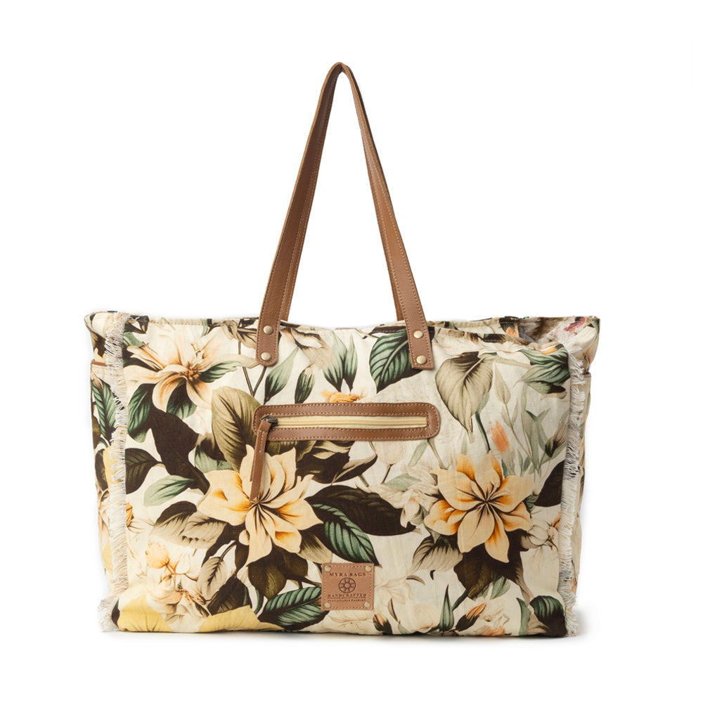 Lovely Florals Weekender Bag In Off White