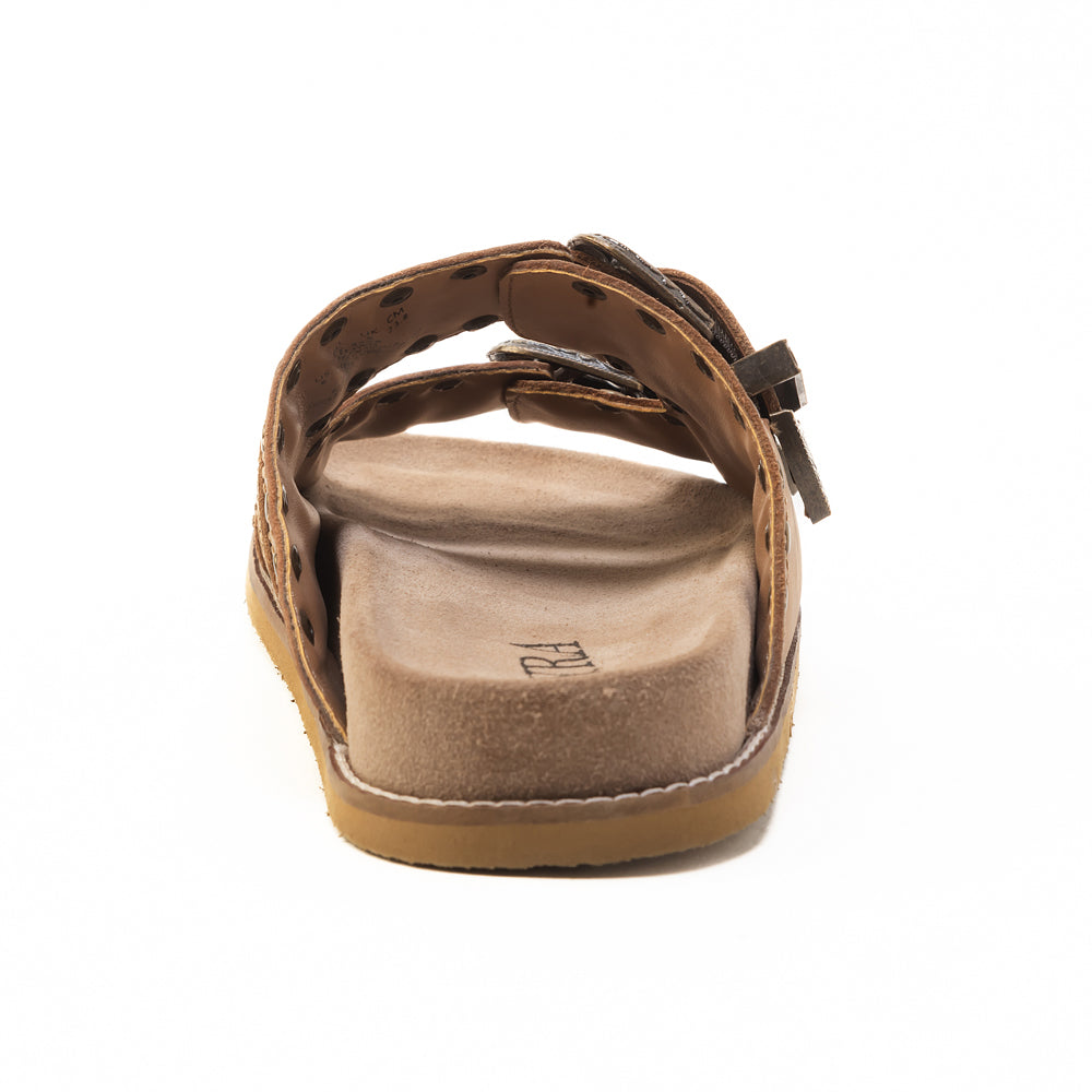 Myra Great Sonora Sunset Sandals for Women with leather in brown with western buckles and brass studs