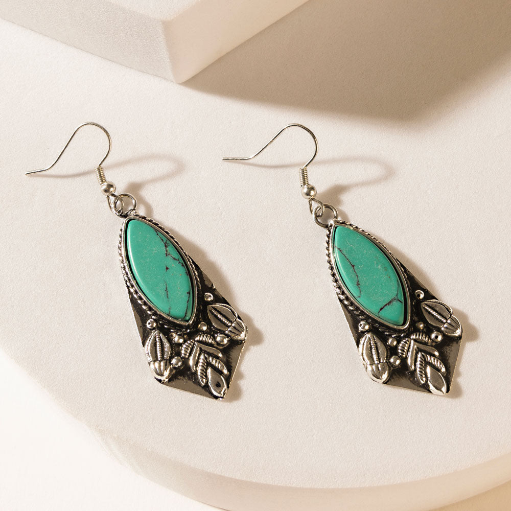 Myra Prairie Armor Earrings in Saddle Teal
