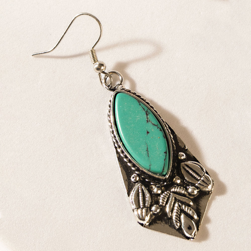 Myra Prairie Armor Earrings in Saddle Teal