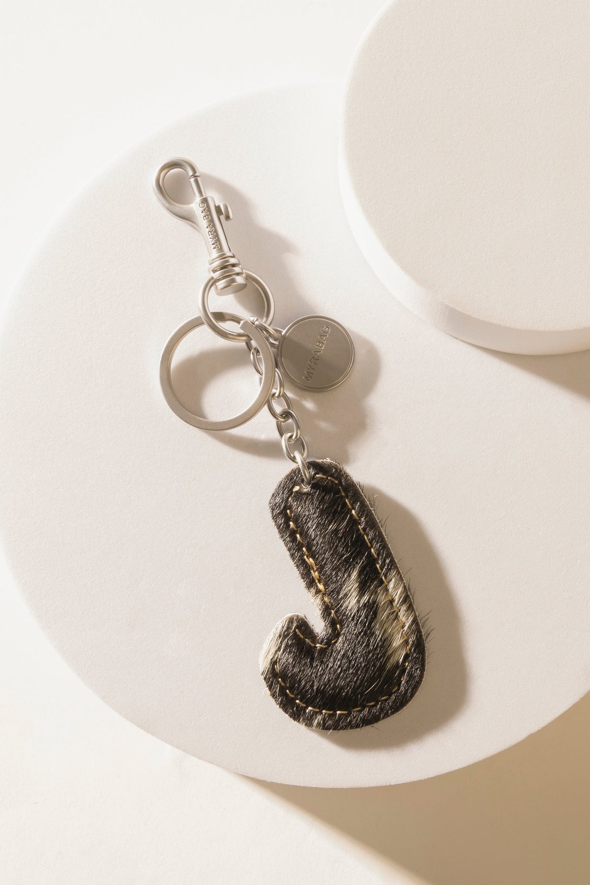 Alpha Hairon Bag Charm in Black & White