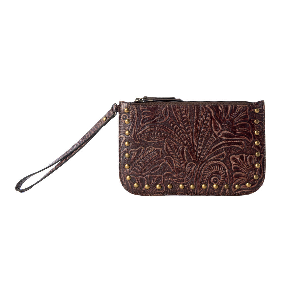 Myra Petalwild Western Wallet for Women in brown with embossed detail
