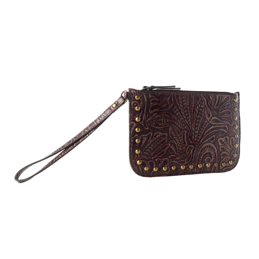 Myra Petalwild Western Wallet for Women in brown with embossed detail