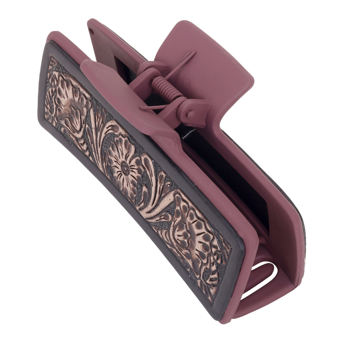 Myra Cindertrail Handtooled Hair Clip in Ebony Cream