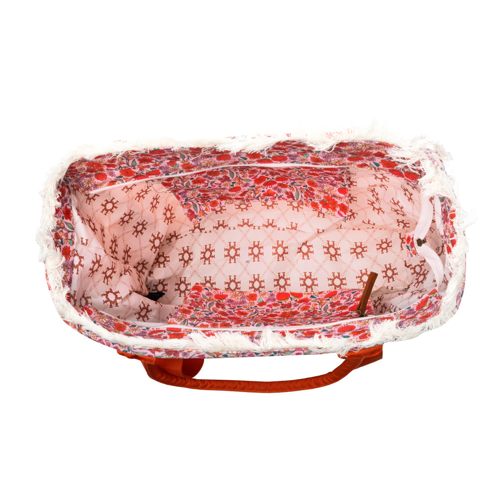 Myra Shoreline Weekender Bag with Beach Mat in Sunset Rust