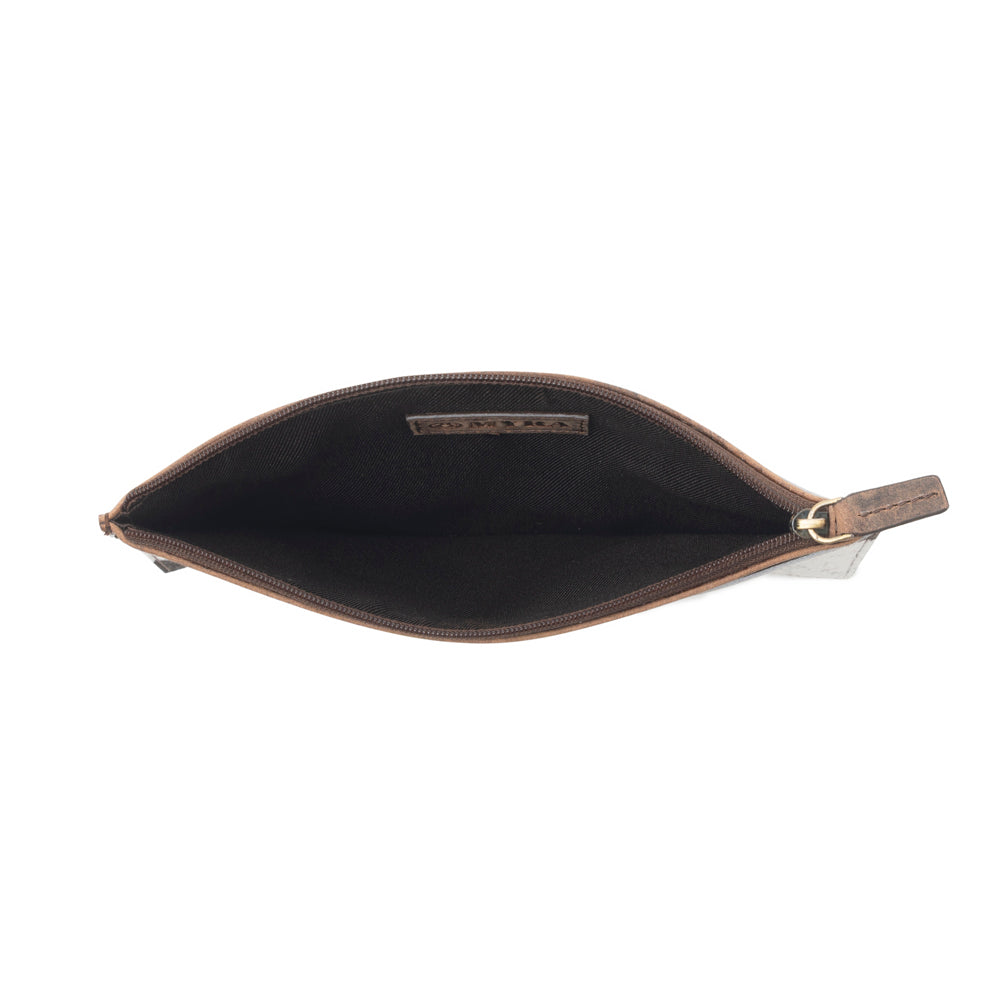Myra Hayride Hairon Leather Pouch for Women in black