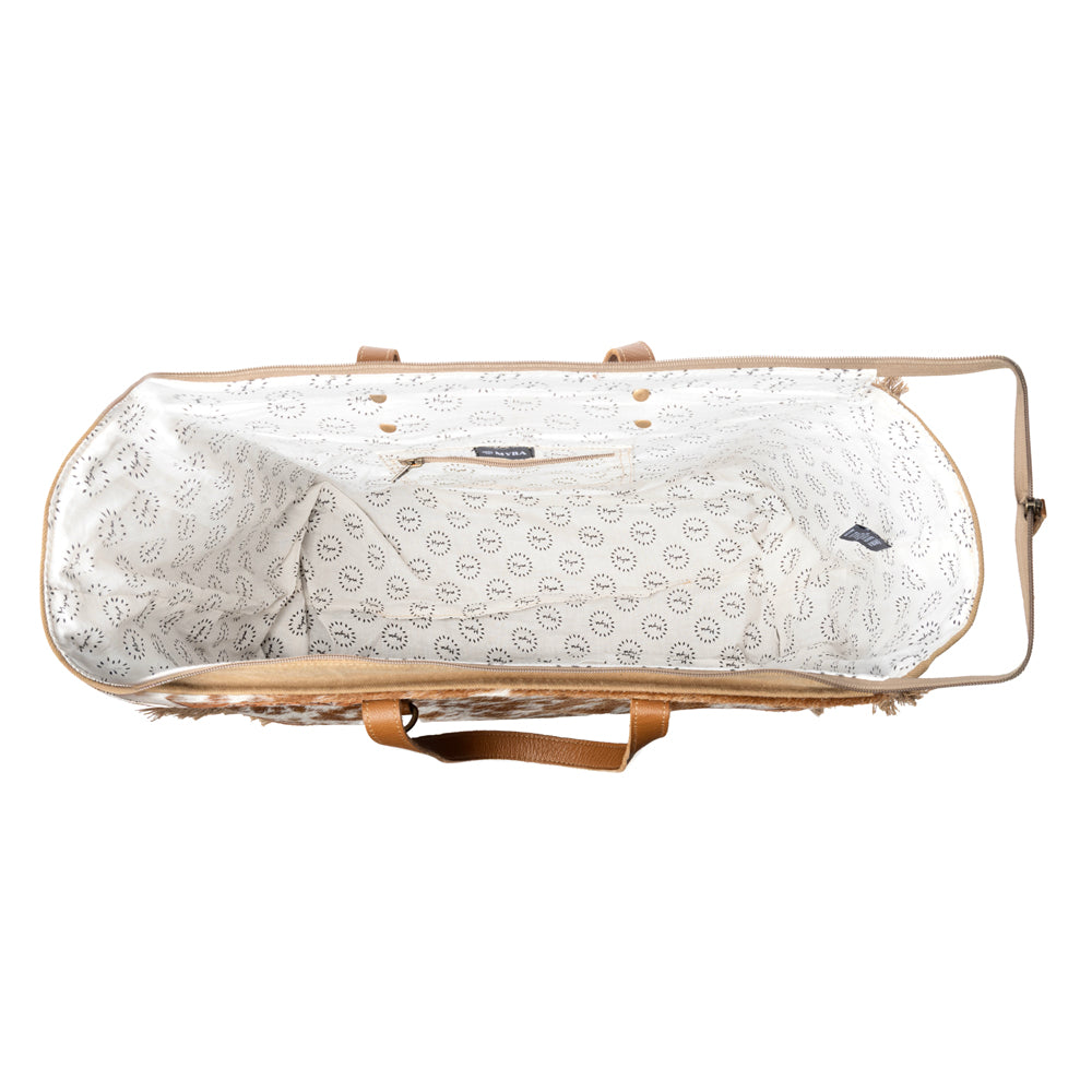 Myra Cartwright Hand-Tooled Bag in Tan & White