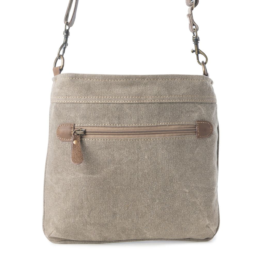 Myra Aztec Hide Western Crossbody Bag for Women in olive with hairon detail